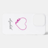 red heart shape withe background personalized  iPhone hoesje (Achterkant horizontaal)