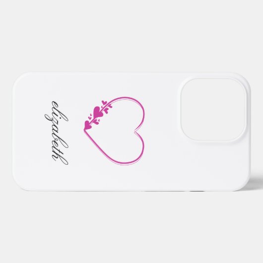 red heart shape withe background personalized iPhone hoesje (Achterkant horizontaal)