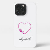 red heart shape withe background personalized iPhone hoesje (Achterkant)
