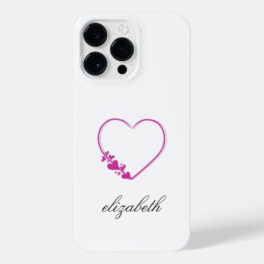 red heart shape withe background personalized  iPhone hoesje (Achterkant)
