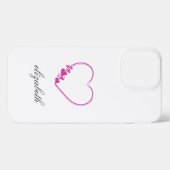 red heart shape withe background personalized  iPhone hoesje (Achterkant horizontaal)