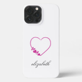 red heart shape withe background personalized  iPhone 13 pro max hoesje