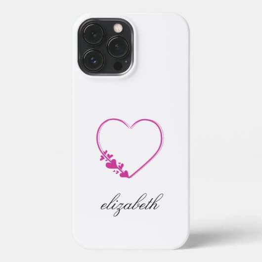 red heart shape withe background personalized  iPhone hoesje (Achterkant)