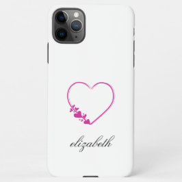 red heart shape withe background personalized  iPhone 11Pro max hoesje