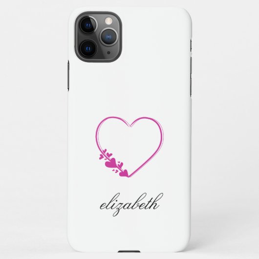 red heart shape withe background personalized  iPhone hoesje (Achterkant)