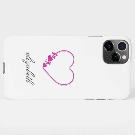 red heart shape withe background personalized iPhone hoesje (Achterkant horizontaal)