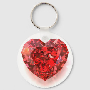 Red Heart Shaped Diamond Sleutelhanger