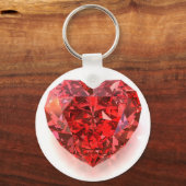 Red Heart Shaped Diamond Sleutelhanger (Voorkant)