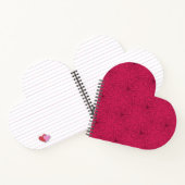 Red Heart Shaped Floral Pattern Notitieboek (Binnen)