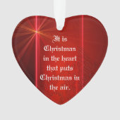 Red Heart Shaped Kerstversiering met Citaat Ornament (voorkant)