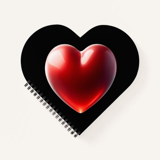 Red Heart Shaped Notebook Notitieboek (Voorkant)