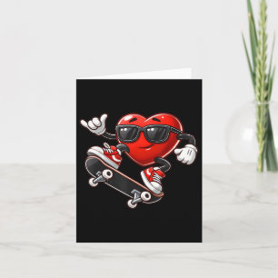 Red Heart Skateboarden Valentijnsdag Peuter Kind Kaart