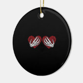Red Heart Skeleton Hands Classic Keramisch Ornament (Links)