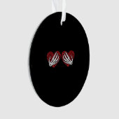 Red Heart Skeleton Hands Classic Ornament (voorkant)