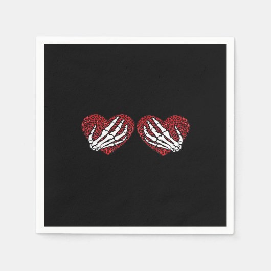 Red Heart Skeleton Hands Classic Servet (Voorkant)