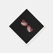 Red Heart Skeleton Hands Classic Servet (Hoek)