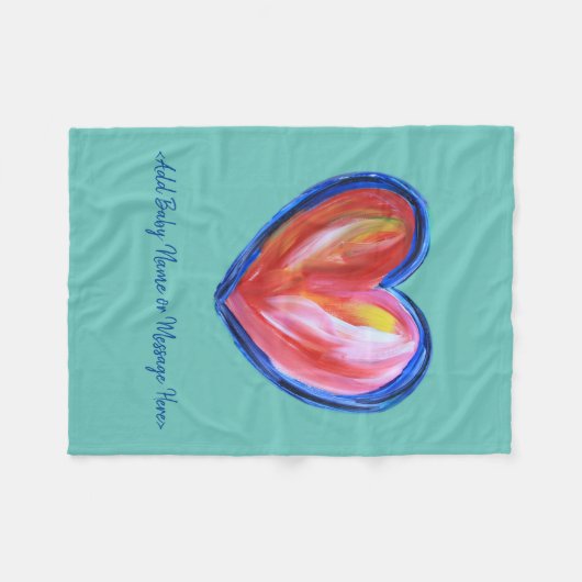 Red Heart Soft Fleece Custom Baby Blanket (Voorkant (Horizontaal))