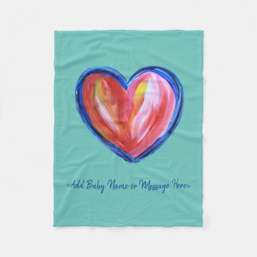 Red Heart Soft Fleece Custom Baby Blanket Deken (Voorkant)