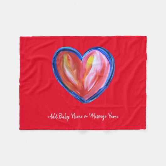 Red Heart Soft Fleece Custom Baby Blankets Deken (Voorkant (Horizontaal))