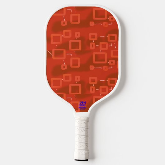 Red Heart Squares Pickleball Paddle (Achterkant)