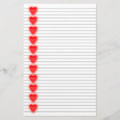 Red Heart Stationery - optionele lijnen Briefpapier (Voorkant)