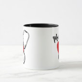 Red Heart Stethoscoop Naam verpleegkundige Doctor Mok (Midden)