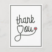 Red Heart Stethoscoop Verpleegster Dank je Briefkaart (Voorkant)
