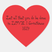 red heart stickers 1 corinthians 16:14 (Voorkant)