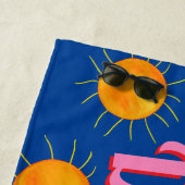 Red Heart Sunset Summer Dreams Blue Strandlaken (In situ)