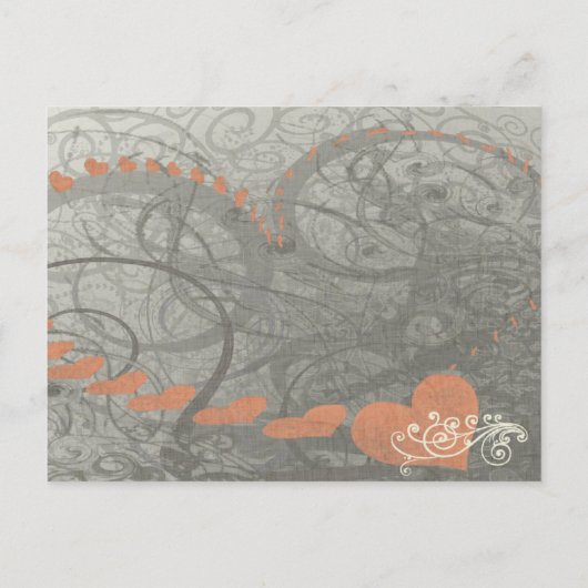 Red Heart Swirls Dank je Briefkaart (Achterkant)