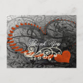 Red Heart Swirls Dank je Briefkaart (Voorkant)