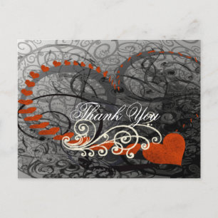 Red Heart Swirls Dank je Briefkaart