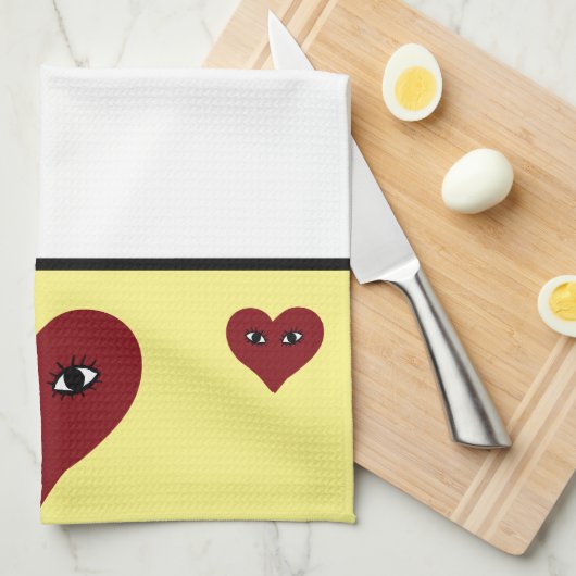 Red Heart Theedoek (Quarter Fold)