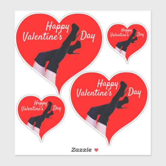 Red Heart Thigh-high Boots Valentijn Thunder_Cove Sticker (Vel)