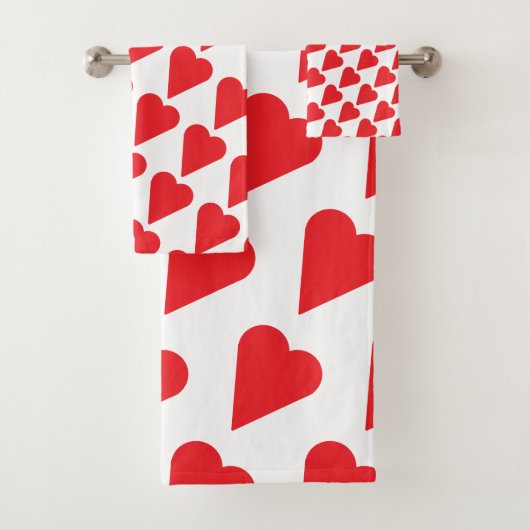 red heart towel set bad handdoek (Insitu)