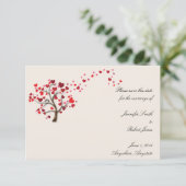Red Heart Tree on Ivory Sla de datum op Save The Date (Staand voorkant)