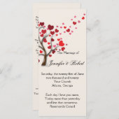 Red Heart Tree op het programma voor het huwelijk Programmakaart (Voorkant / Achterkant)