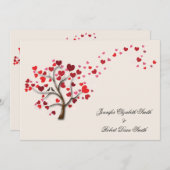 Red Heart Tree op Ivory Wedding Invitation Kaart (Voorkant / Achterkant)