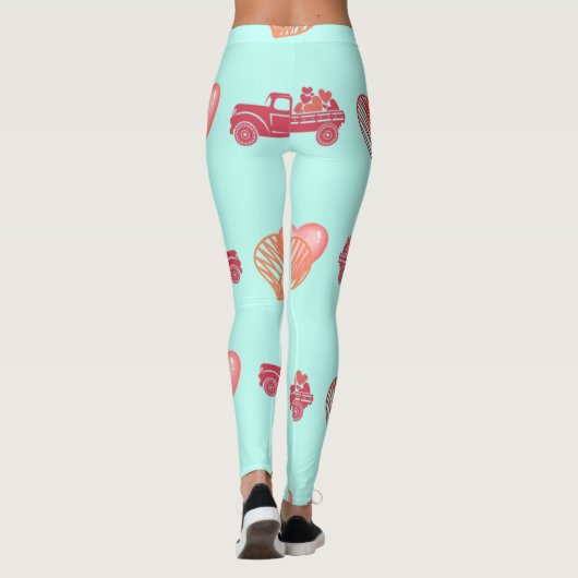 Red Heart Truck Valentijnsdag Leggings (Achterkant)
