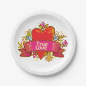 Red Heart True Love Papieren Bordje (Voorkant)