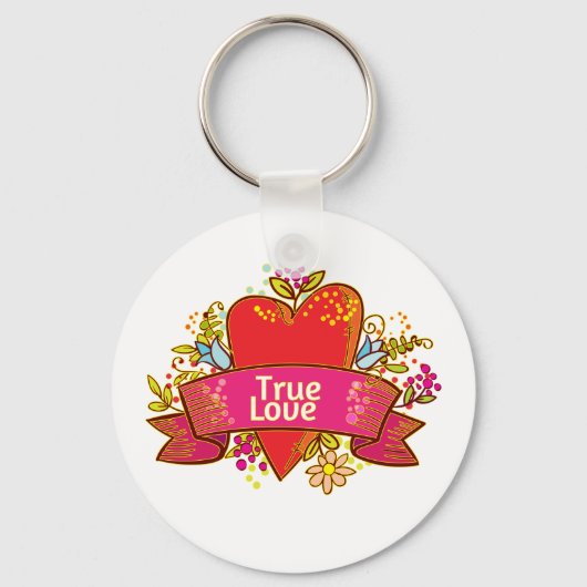 Red Heart True Love Sleutelhanger (Voorkant)