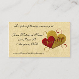 Red Heart True Love Wedding Enclosure Kaarten