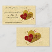 Red Heart True Love Wedding Enclosure Kaarten (Voorkant / Achterkant)