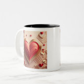 Red Heart Tweekleurige Koffiemok (Voorkant links)