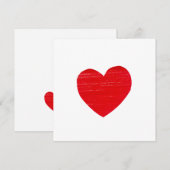 Red Heart-uitnodiging Kaart (Voorkant / Achterkant)