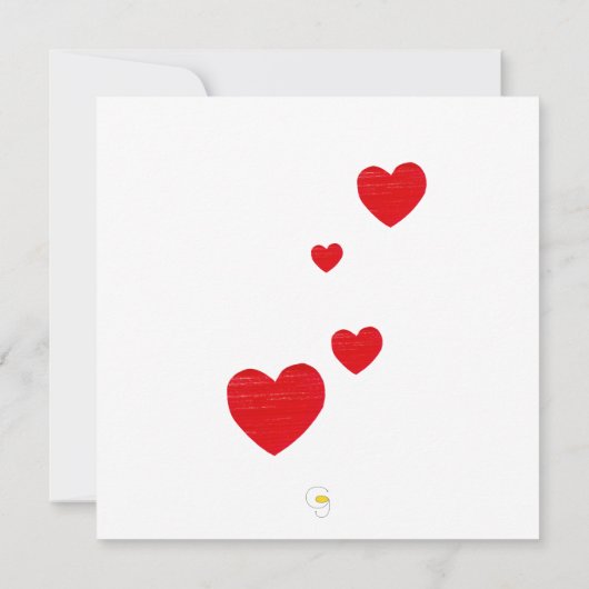 Red Heart-uitnodiging Kaart (Achterkant)