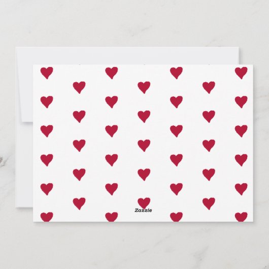 Red Heart Valentijn Day Script Family Photo Holi Feestdagenkaart (Achterkant)