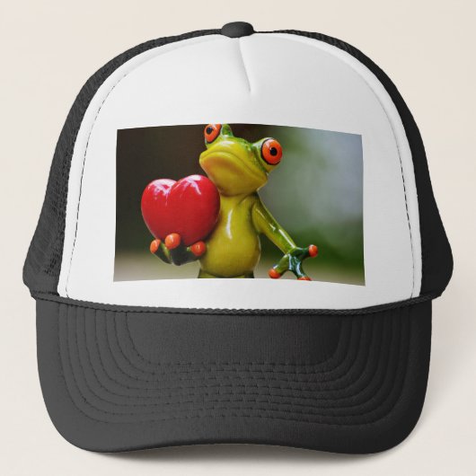 Red Heart Valentijn Green Frog Trucker Pet (Voorkant)