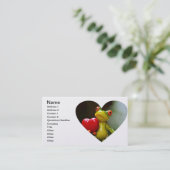 Red Heart Valentijn Green Frog Visitekaartje (Staand voorkant)