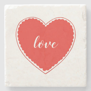 Red Heart  Valentijn Love Stenen Onderzetter